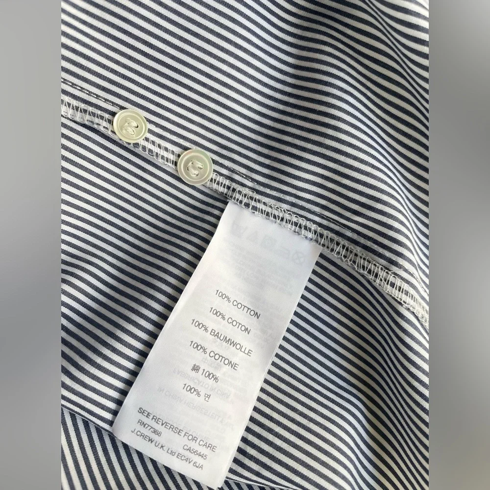 J.Crew women gray striped long sleeve button down shirt